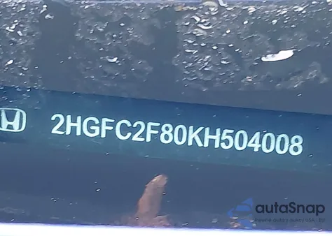 2019 Honda Civic Sport z USA, uszkodzony, nr VIN 2HGFC2F80KH504008